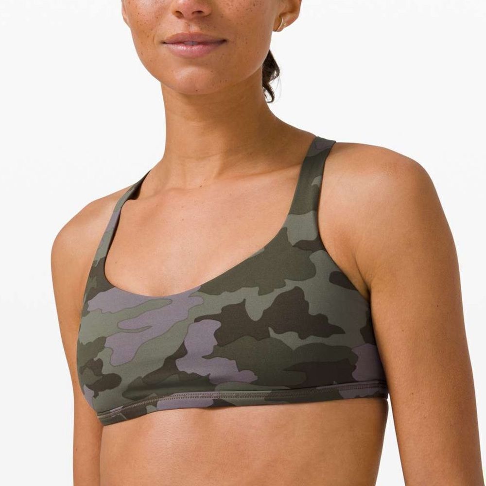 Lululemon Athletica Sports Bra Women’s 14 Free to Be Camo Crisscross‎